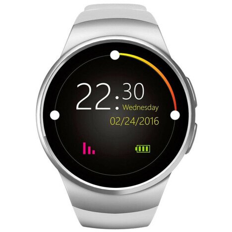 Ceas Smartwatch cu Telefon iUni KW18, Touchscreen, 1.3 Inch HD, Notificari, iOS si Android, White